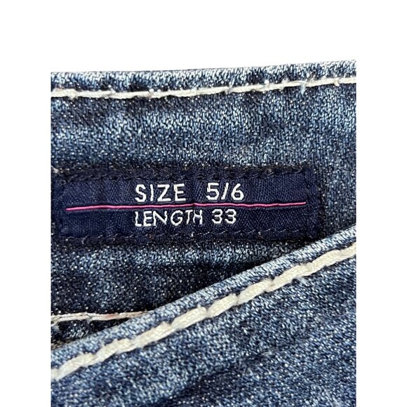 The Chelsea Slim Boot Womens Blue Denim Embroidered Jeans Size 5/6 Length 33 - Picture 6 of 9